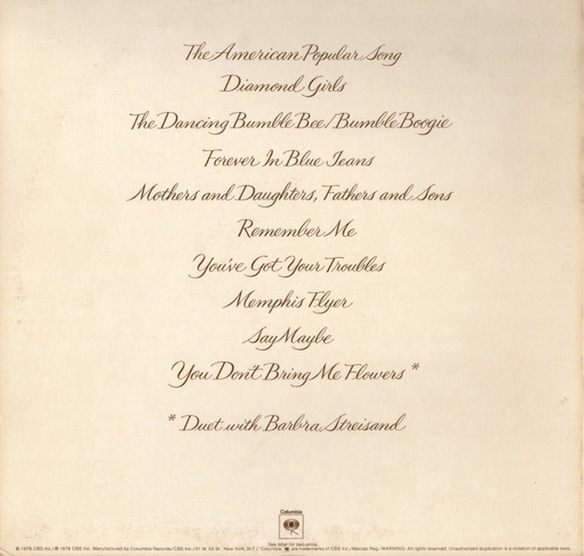 Neil Diamond – You Don't Bring Me Flowers