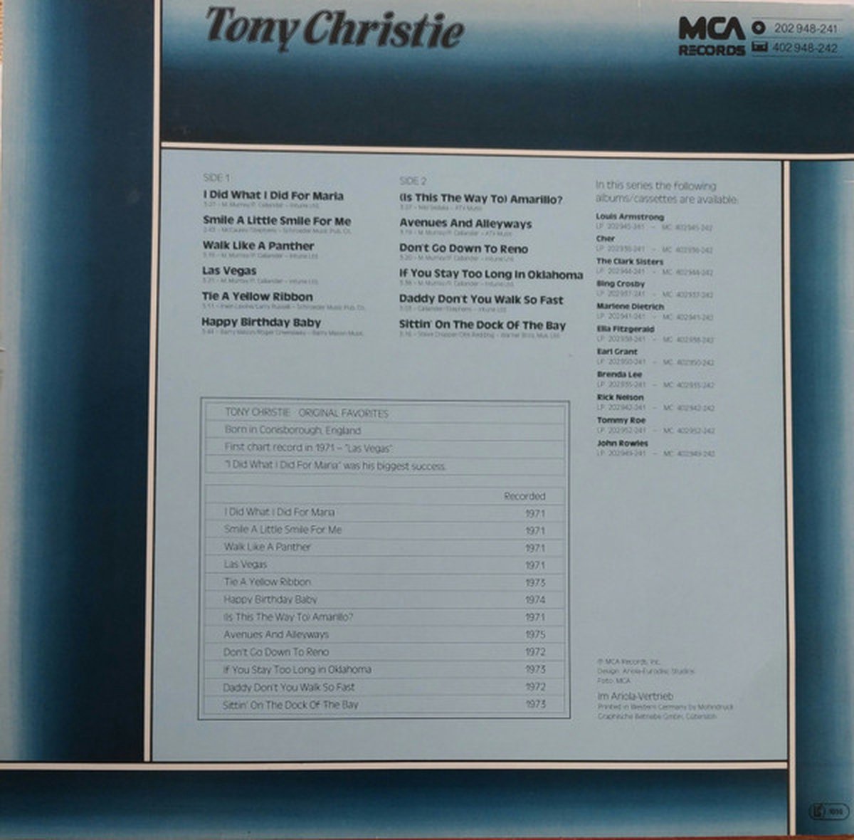 Tony Christie - Original Favorites