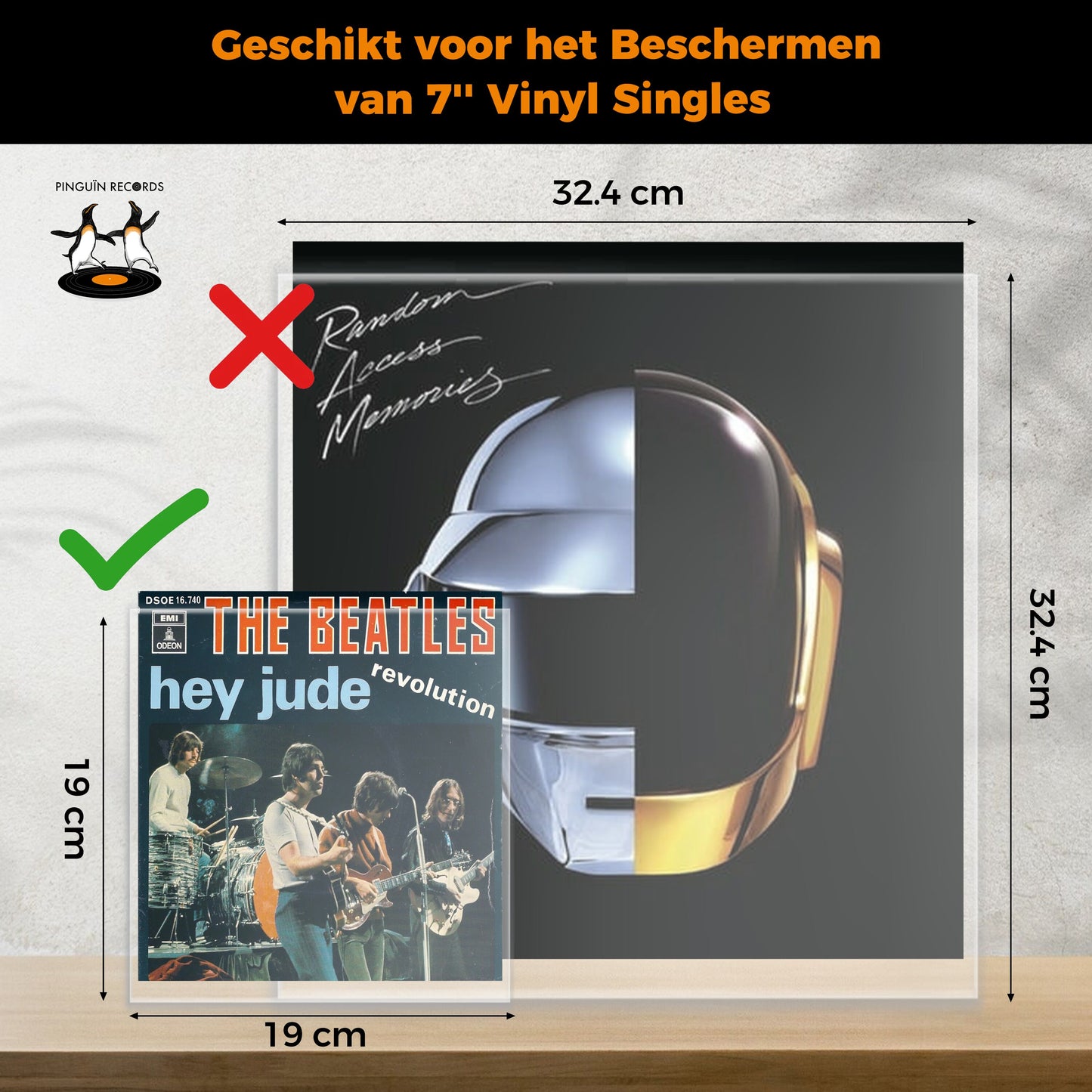 Buitenhoezen geschikt voor 7" vinyl singles - Polyethyleen