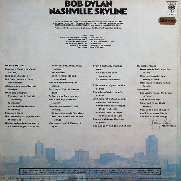 Bob Dylan - Nashville Skyline