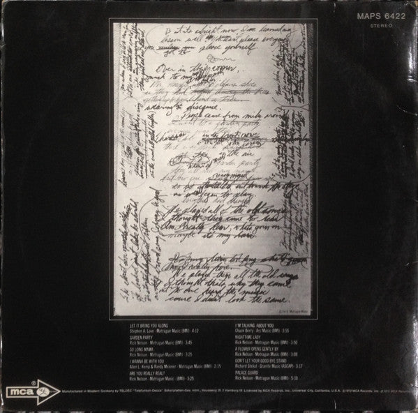 Rick Nelson And The Stone Canyon Band – Garden Party