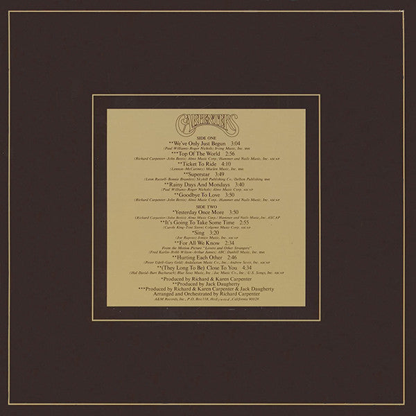 Carpenters – The singles 1969 - 1973