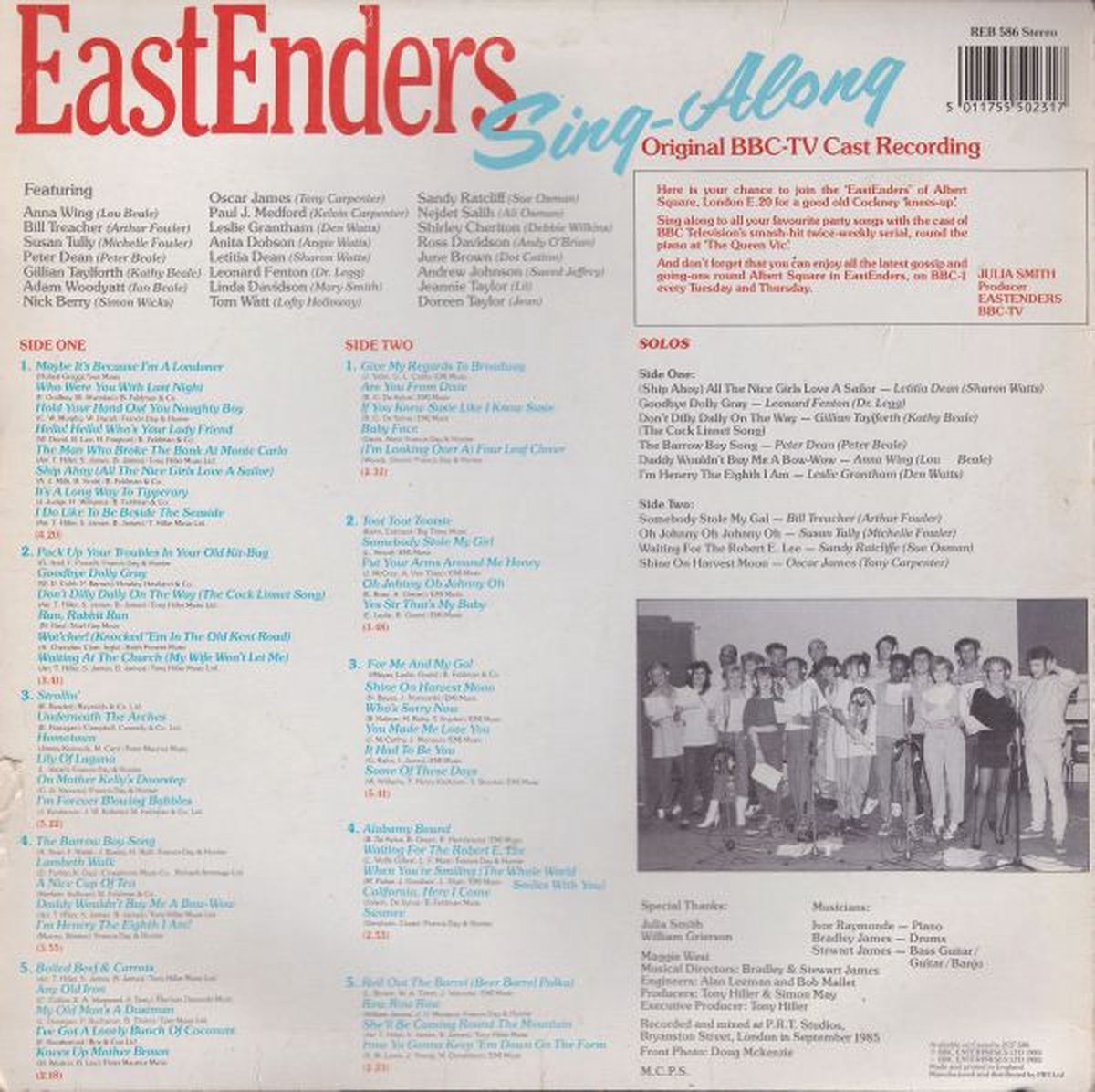 The 1985 Cast Of Eastenders – Eastenders sing-along