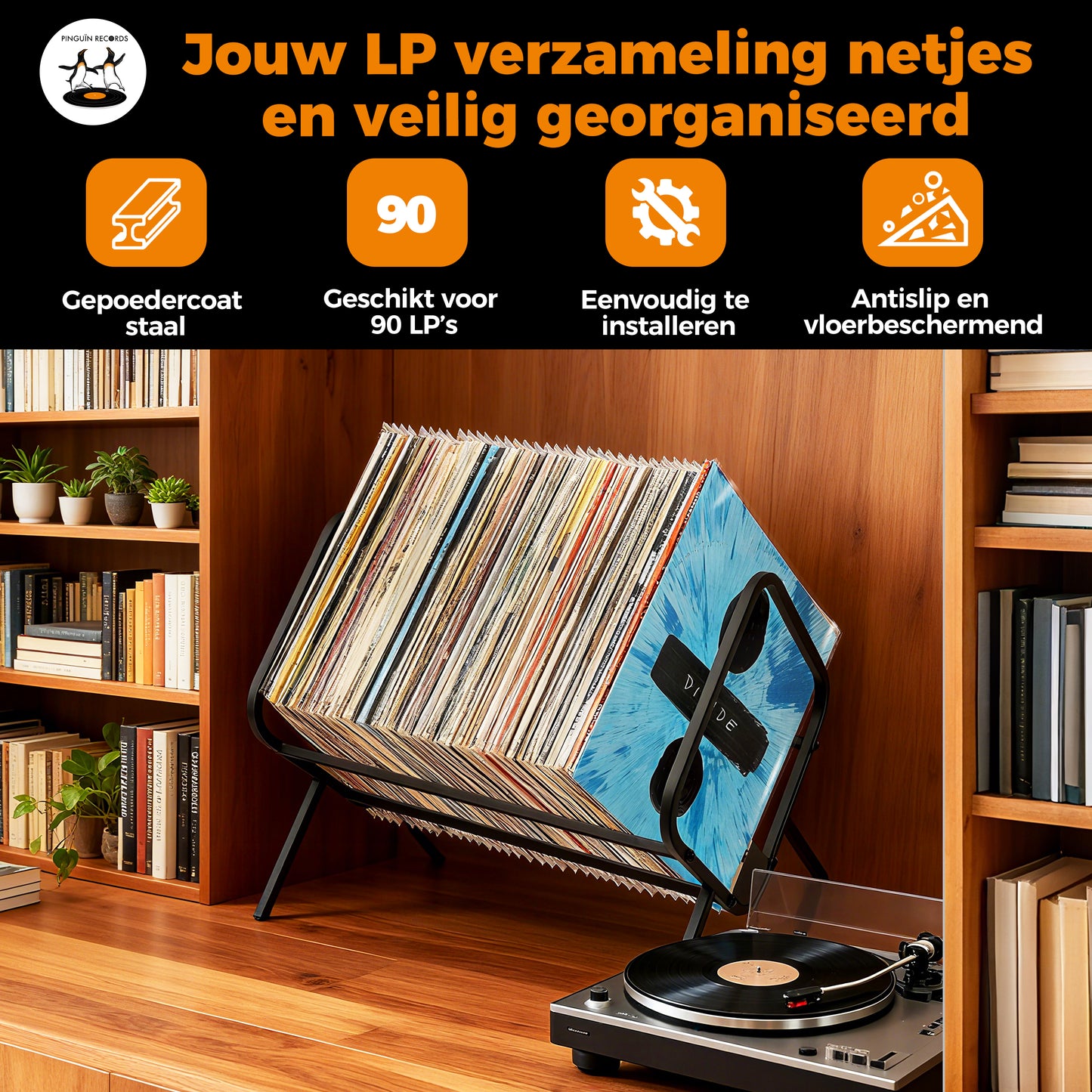 LP opbergsysteem – Vinyl Nest XL – Geschikt voor circa 90 LP’s