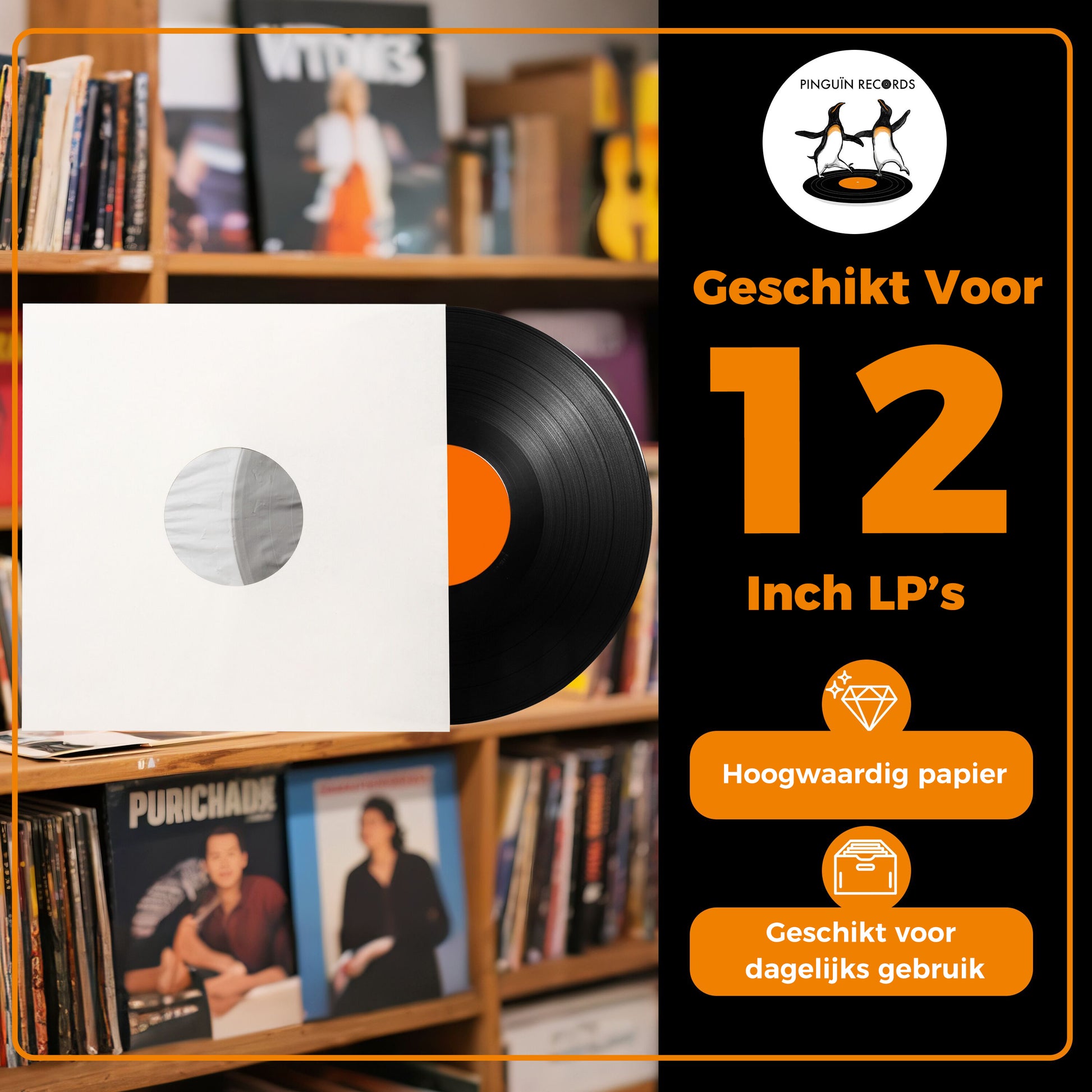 Binnenhoezen voor LP's (zwart met antistatische voering) - per 50 stuks Binnenhoezen voor LP's (zwart met antistatische voering) - per 50 stuks