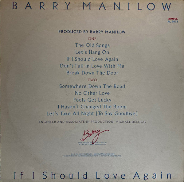 Barry Manilow – If I Should Love Again