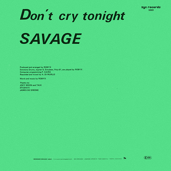 Savage – Don't Cry Tonight