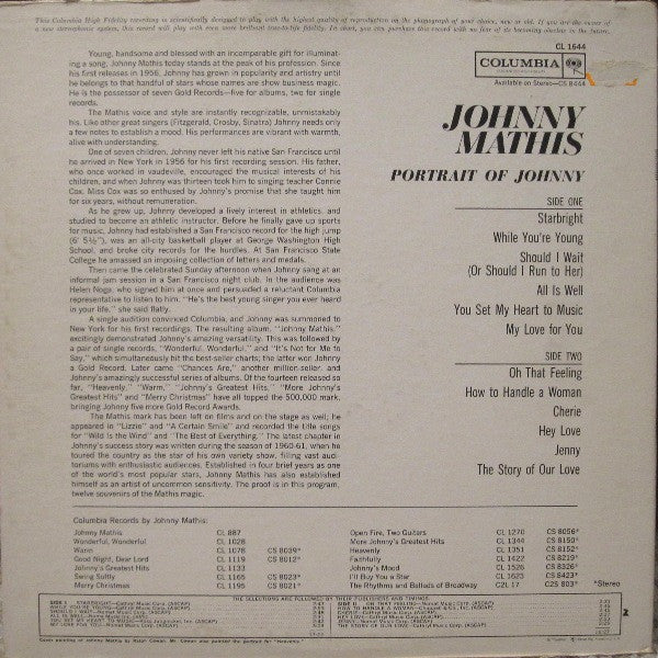 Johnny Mathis – Portrait Of Johnny