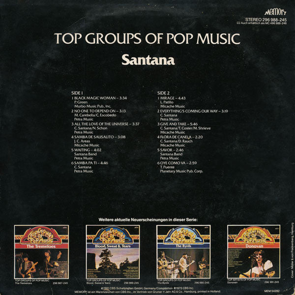 Santana – Top Groups of Pop Music: Santana