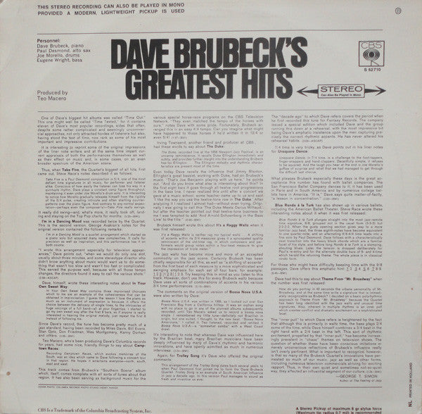 Dave Brubeck – Dave Brubeck's Greatest Hits