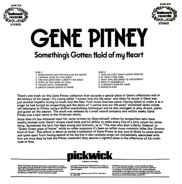 Gene Pitney – Something's Gotten Hold Of My Heart